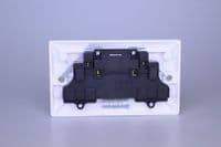 Varilight XO5PW Value Polar White 2 Gang Double 13A Switched Plug Socket (Single Pole)