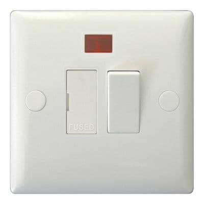 Varilight XO6NW Value Polar White 1 Gang 13A Switched Fused Spur + Neon