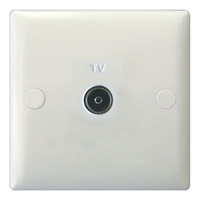 Varilight XO8W Value Polar White 1 Gang Co-Axial TV Socket
