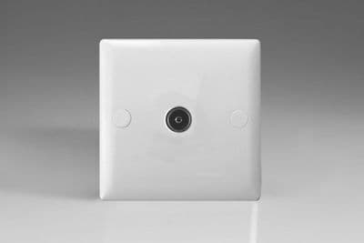 Varilight XO8W Value Polar White 1 Gang Co-Axial TV Socket