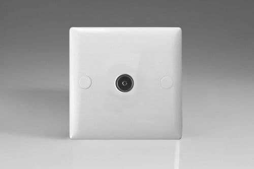 Varilight XO8W Value Polar White 1 Gang Co-Axial TV Socket