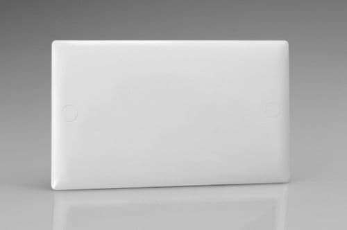 Varilight XODB Value Polar White 2 Gang Double Blank Plate