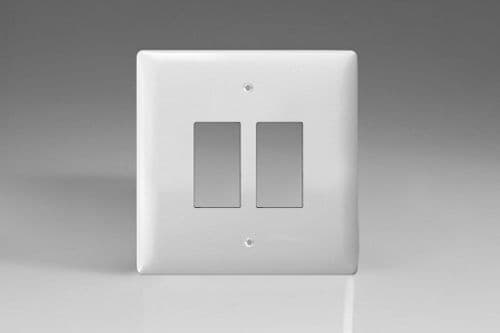 Varilight XOPGY2 Powergrid Polar White 2 Gang Grid Plate (Single Plate)