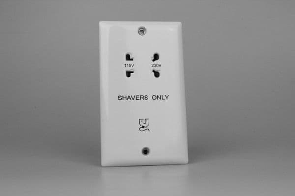 Varilight XOSSW Value Polar White Dual Voltage Shaver Socket 230V/115V