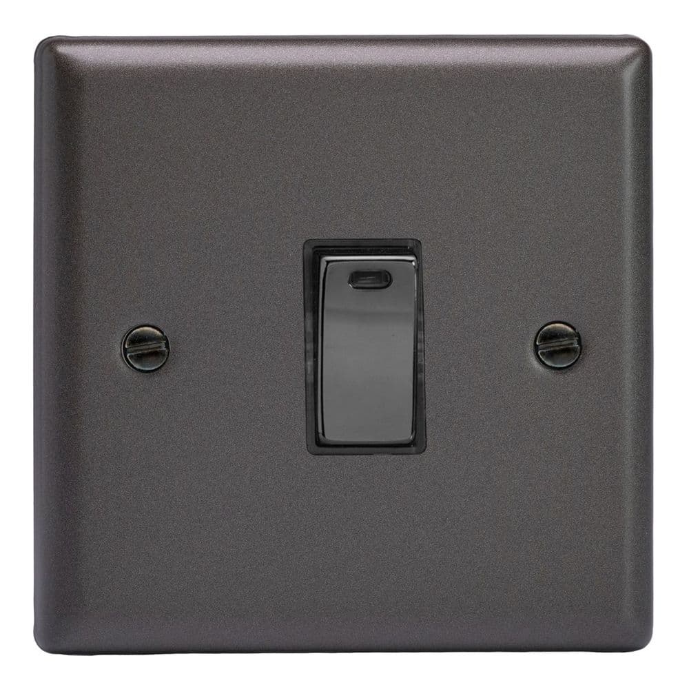 Varilight XP20ND Classic Graphite 21 1 Gang 20A Double Pole Switch Neon Indicator