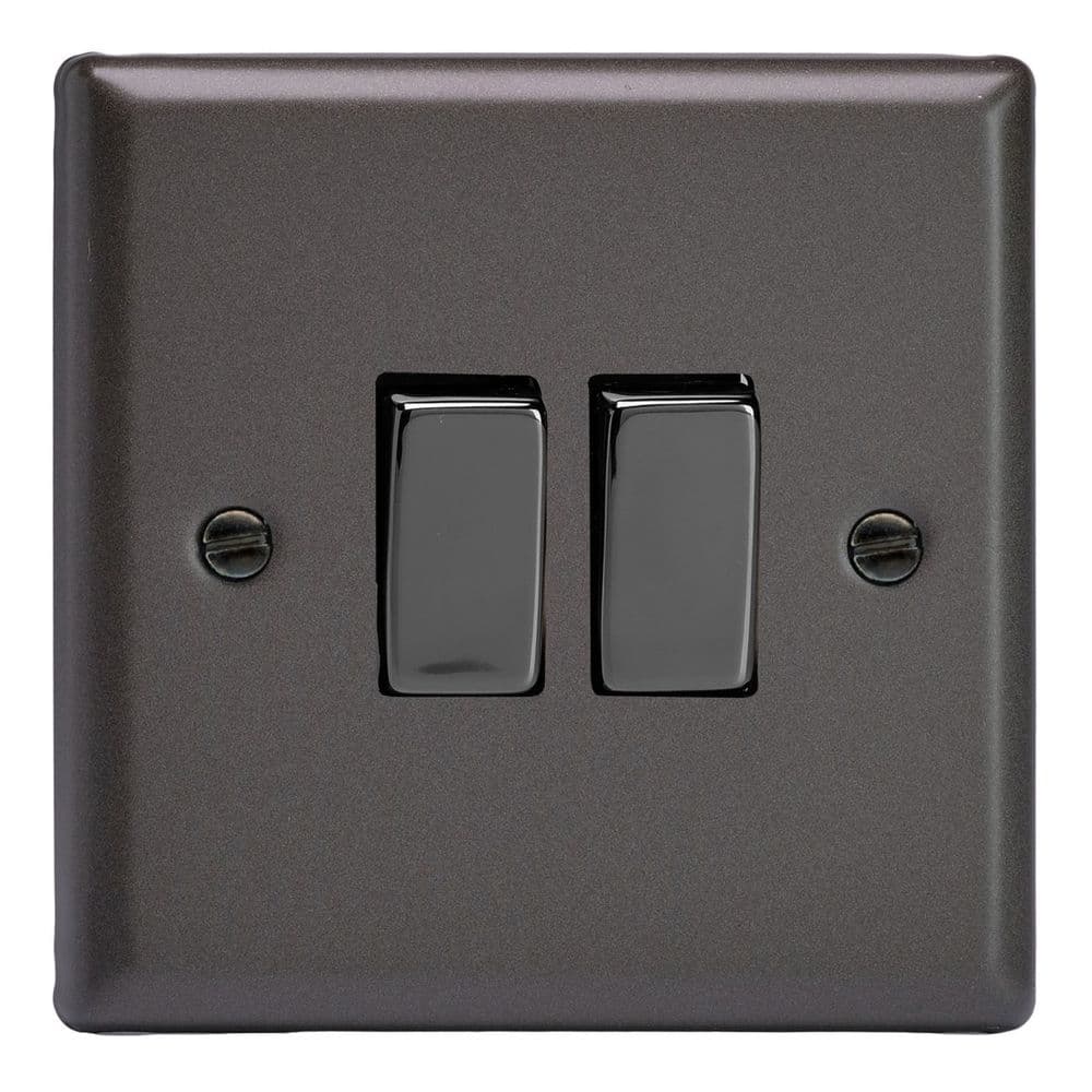 Varilight XP2D Classic Graphite 21 2 Gang 10A 1 or 2 Way Rocker Light ...