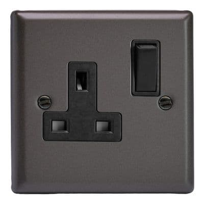 Varilight XP4B Classic Graphite 21 1 Gang 13A DP Single Switched Plug Socket