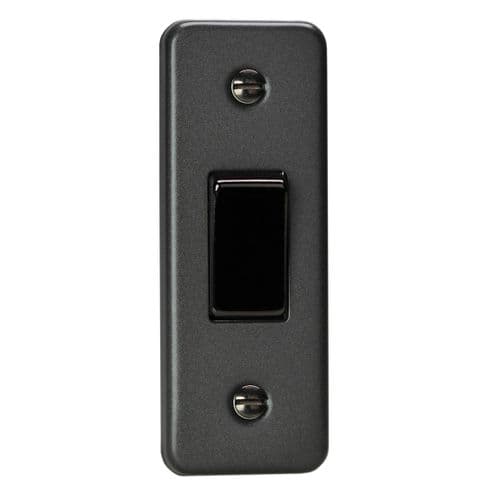 Varilight XPA1D Classic Graphite 21 1 Gang 10A 1 or 2 Way Rocker Architrave Switch