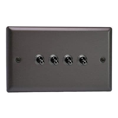 Varilight XPT9 Classic Graphite 21 4 Gang 10A 1 or 2 Way Toggle Light Switch