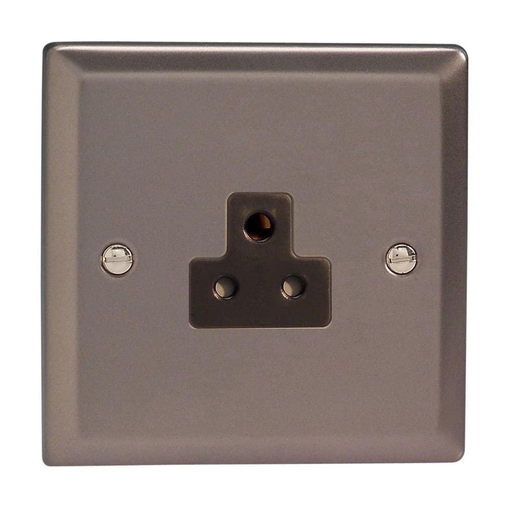 Varilight XRRP2AB Classic Pewter 1 Gang 2A Round Pin Plug Socket