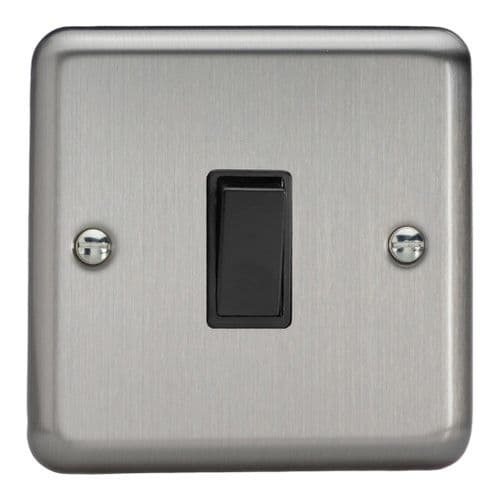 Varilight XS1B Classic Matt Chrome 1 Gang 10A 1 or 2 Way Rocker Light Switch