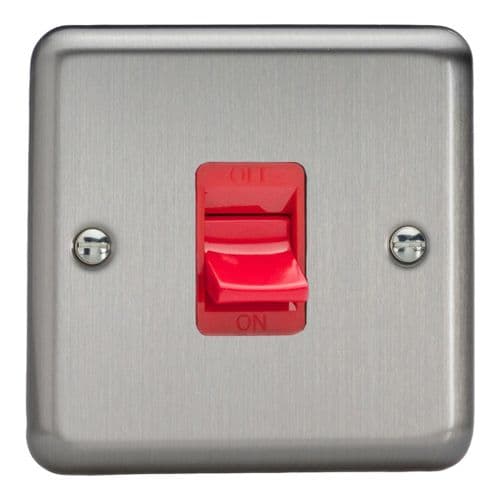 Varilight XS45S Classic Matt Chrome 45A DP Cooker Switch Single Plate