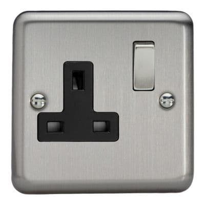 Varilight XS4DB Classic Matt Chrome 1 Gang 13A DP Single Switched Plug Socket