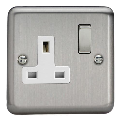 Varilight XS4DW Classic Matt Chrome 1 Gang 13A DP Single Switched Plug Socket