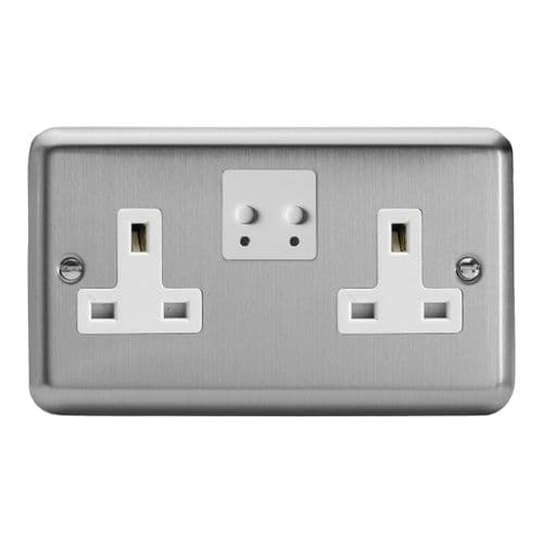 Varilight XS5VSW Classic Matt Chrome 2 Gang 13A Wi-Fi Socket for V-Pro Smart Supla