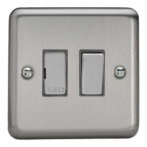 Varilight XS6D Classic Matt Chrome 1 Gang 13A Switched Fused Spur