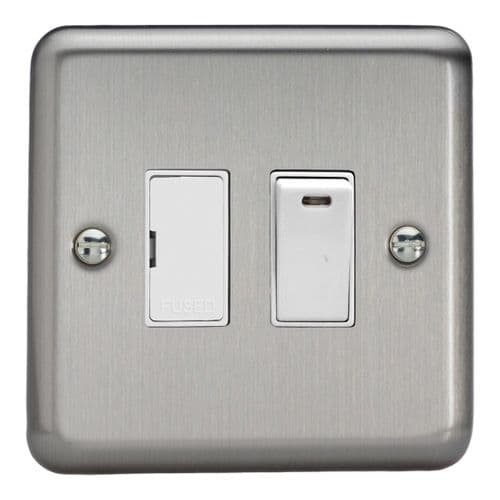 Varilight XS6NW Classic Matt Chrome 1 Gang 13A Switched Fused Spur + Neon