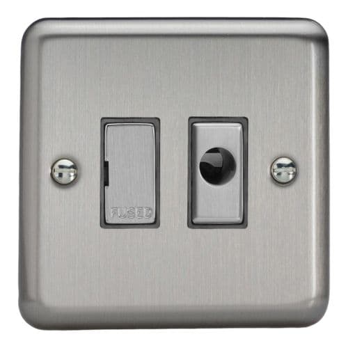 Varilight XS6UFOD Classic Matt Chrome 1 Gang 13A Unswitched Fused Spur + Flex Outlet