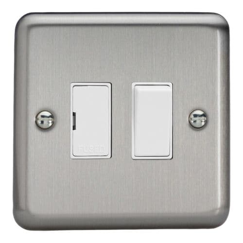 Varilight XS6W Classic Matt Chrome 1 Gang 13A Switched Fused Spur