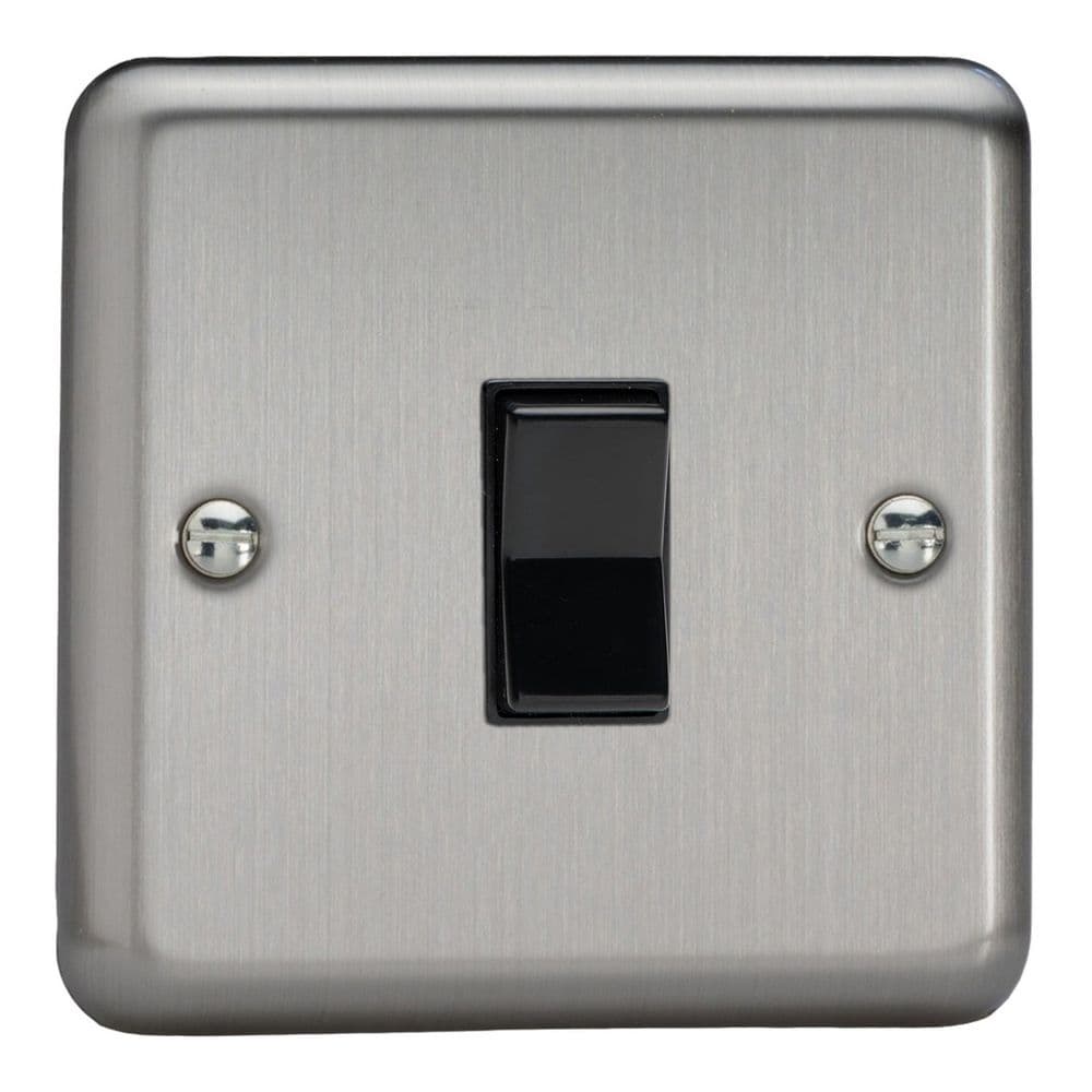 Varilight XSKR1B Classic Matt Chrome 1 Gang 10A 2 Way & Off Retractive ...