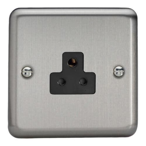 Varilight XSRP2AB Classic Matt Chrome 1 Gang 2A Round Pin Plug Socket