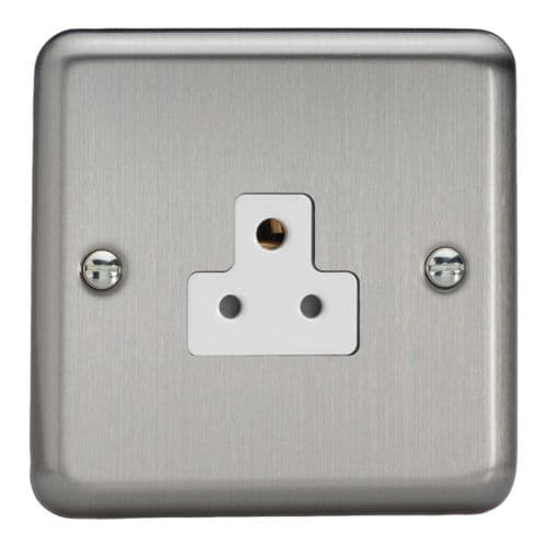 Varilight XSRP2AW Classic Matt Chrome 1 Gang 2A Round Pin Plug Socket
