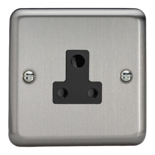 Varilight XSRP5AB Classic Matt Chrome 1 Gang 5A Round Pin Plug Socket