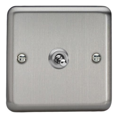 Varilight XST1 Classic Matt Chrome 1 Gang 10A 1 or 2 Way Toggle Light Switch