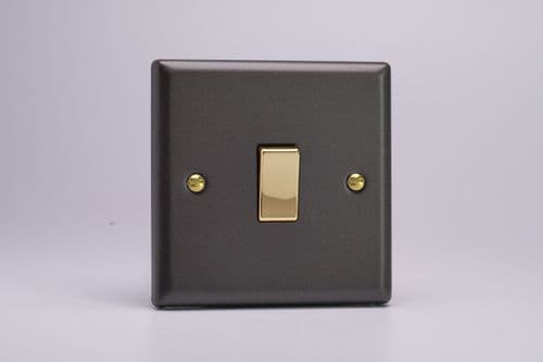 Varilight XY1V.SL Vogue Slate 1 Gang 10A 1 or 2 Way Rocker Light Switch