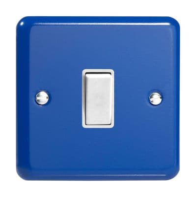 Varilight XY1W.RB Lily Primary Reflex Blue 1 Gang 10A 1 or 2 Way Rocker Light Switch