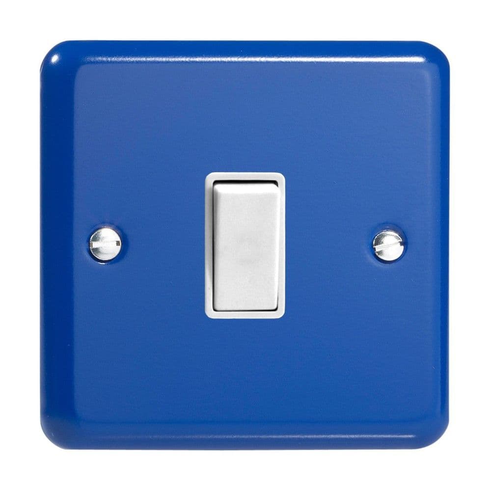 Varilight XY1W.RB Lily Primary Reflex Blue 1 Gang 10A 1 or 2 Way Rocker Light Switch