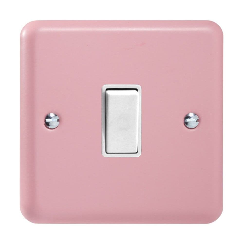 Varilight XY1W.RP Lily Pastel Rose Pink 1 Gang 10A 1 or 2 Way Rocker Light Switch