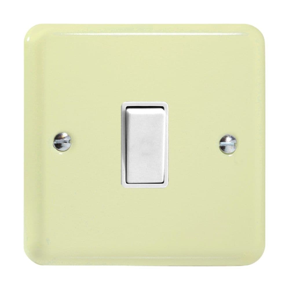 Varilight XY1W.WC Lily Pastel White Chocolate 1 Gang 10A 1 or 2 Way Rocker Light Switch