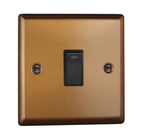 Varilight XY20NB.BZ Urban Brushed Bronze 1 Gang 20A Double Pole Switch + Neon Indicator