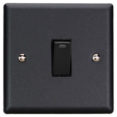 Varilight XY20NB.MB Urban Matt Black 1 Gang 20A Double Pole Switch + Neon Indicator