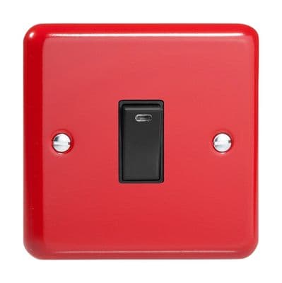 Varilight XY20NB.PR Lily Primary Pillar Box Red 1 Gang 20A Double Pole Switch + Neon Indicator