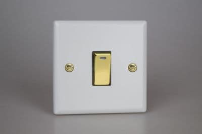 Varilight XY20NV.MW Vogue Matt White 1 Gang 20A Double Pole Rocker Switch + Neon Indicator Light