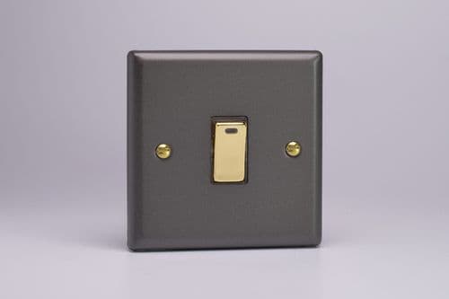 Varilight XY20NV.SL Vogue Slate 1 Gang 20A Double Pole Switch + Neon Indicator