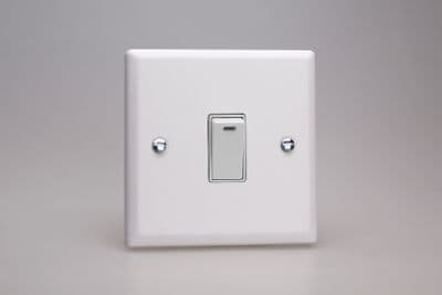 Varilight XY20NW.CW Urban Chalk White 1 Gang 20A Double Pole Switch + Neon Indicator