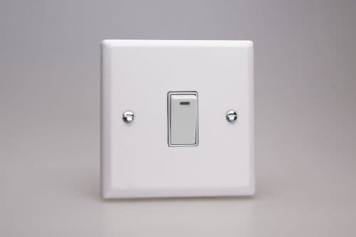 Varilight XY20NW.CW Urban Chalk White 1 Gang 20A Double Pole Switch + Neon Indicator
