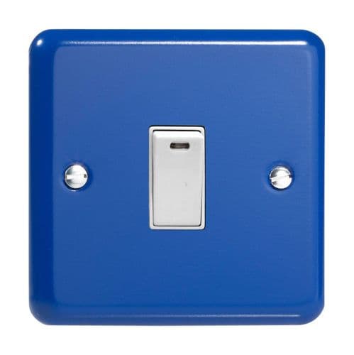 Varilight XY20NW.RB Lily Primary Reflex Blue 1 Gang 20A Double Pole Switch + Neon Indicator