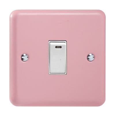 Varilight XY20NW.RP Lily Pastel Rose Pink 1 Gang 20A Double Pole Switch + Neon Indicator