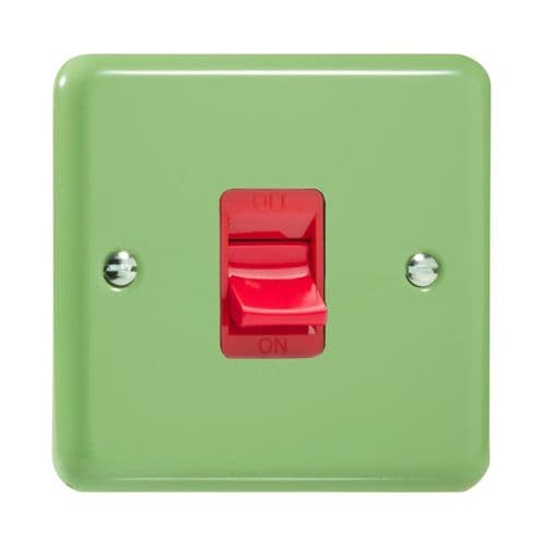 Varilight XY45S.BG Lily Pastel Beryl Green 45A DP Cooker Switch Single Plate