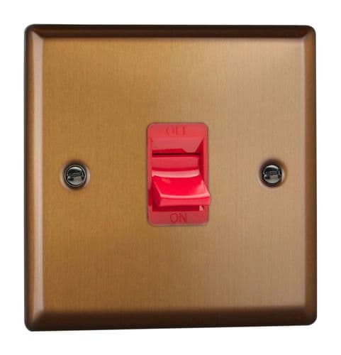 Varilight XY45S.BZ Urban Brushed Bronze 45A DP Cooker Switch Single Plate