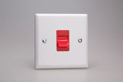 Varilight XY45S.CW Urban Chalk White 45A DP Cooker Switch Single Plate