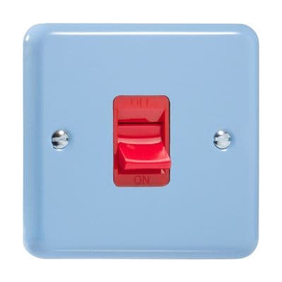 Varilight XY45S.DB Lily Pastel Duck Egg Blue 45A DP Cooker Switch Single Plate