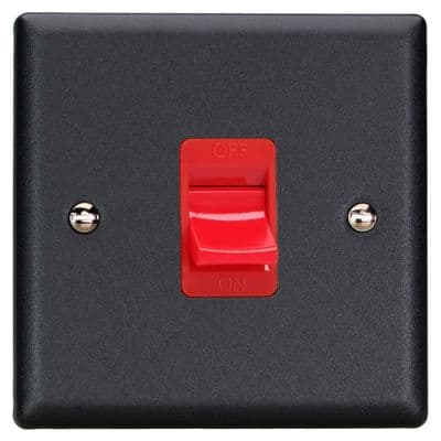 Varilight XY45S.MB Urban Matt Black 45A DP Cooker Switch Single Plate