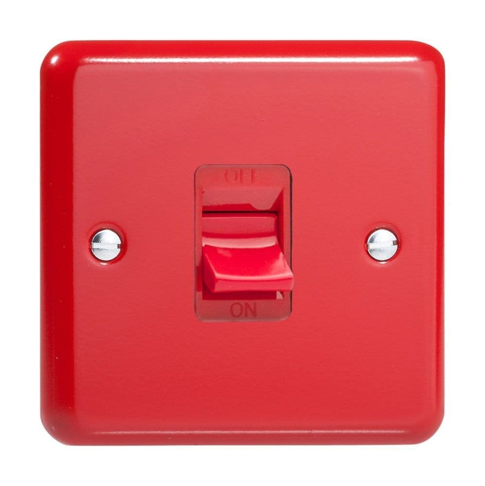 Varilight XY45S.PR Lily Primary Pillar Box Red 45A DP Cooker Switch Single Plate