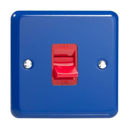 Varilight XY45S.RB Lily Primary Reflex Blue 45A DP Cooker Switch Single Plate