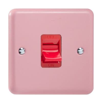 Varilight XY45S.RP Lily Pastel Rose Pink 45A DP Cooker Switch Single Plate